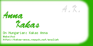 anna kakas business card